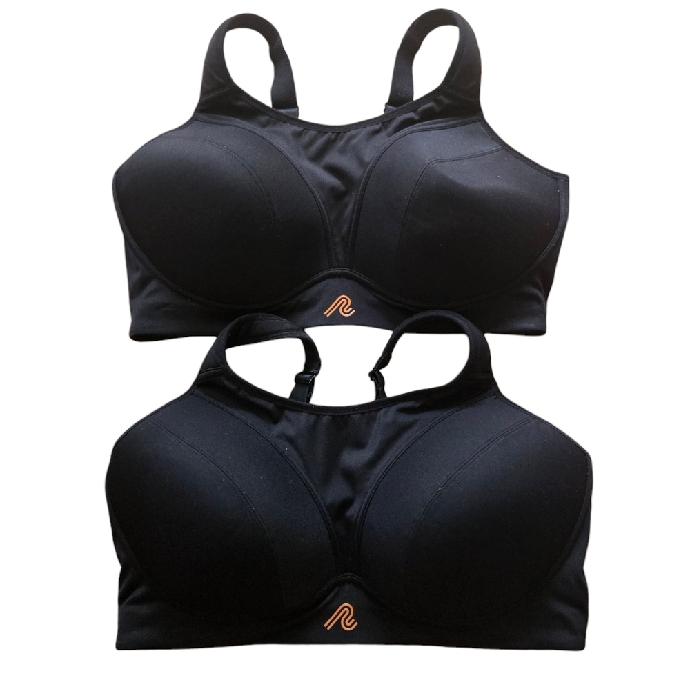 Bundle Of 2 Runderwear Power Running Bra Sports Bras Black 40E